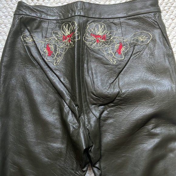 Leather Pants with Embroidery. - Picture 4 of 8